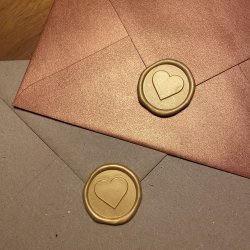 Guld Segl med hjerte