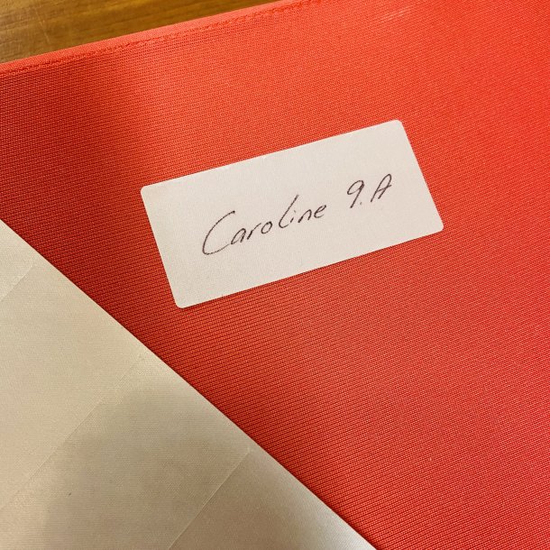 Tekstiletiketter 9 stk.
