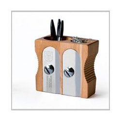 Tr penneholder dobbelt lys SHARPENER