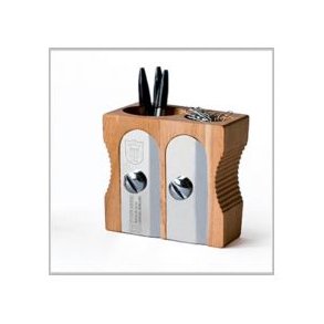 Tr penneholder dobbelt lys SHARPENER