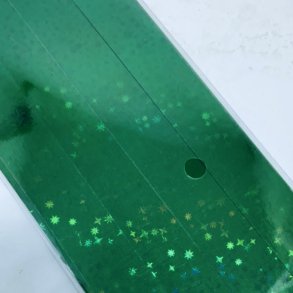 Stjernestrimler Holografisk Grn 15mm.