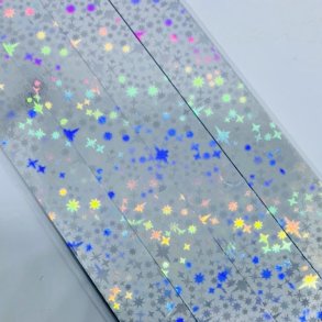 Stjernestrimler Holografisk Slv 15mm.