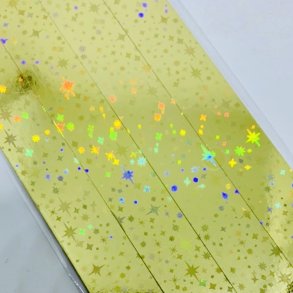 Stjernestrimler Holografisk Guld 15mm.