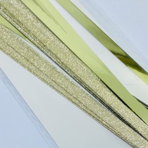 Stjernestrimler Glitter Guld 5mm.