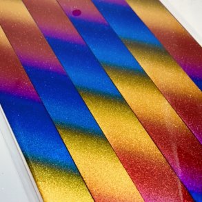 Stjernestrimler Glitter Rainbow 20mm.