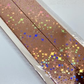 Stjernestrimler Holografisk Rose Gold 25mm.