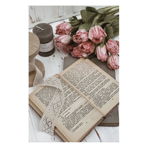 Skna Ting Dobbeltkort - Romantic Life - Flowers &amp; Book