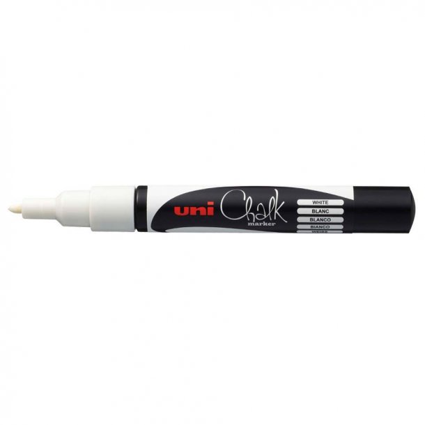 Uni Chalk Marker PWE-3MS 0.9-1.3mm. Hvid