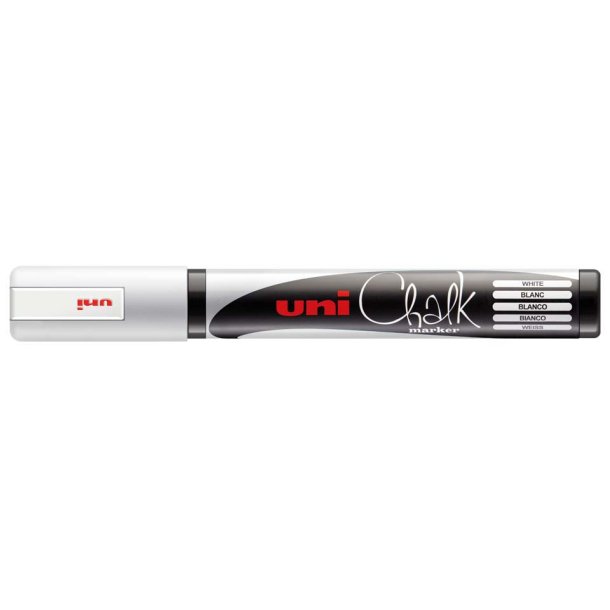 Uni Chalk Marker PWE-5M 1.8-2.5mm. - Hvid