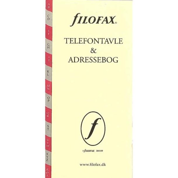 Filofax Telefontavle &amp; Adressebog