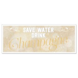 Artebene DIN Dobbeltkort - Save water drink champagne