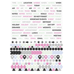 Kalender Stickers - Time, date, location