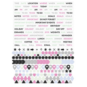 Kalender Stickers - Time, date, location