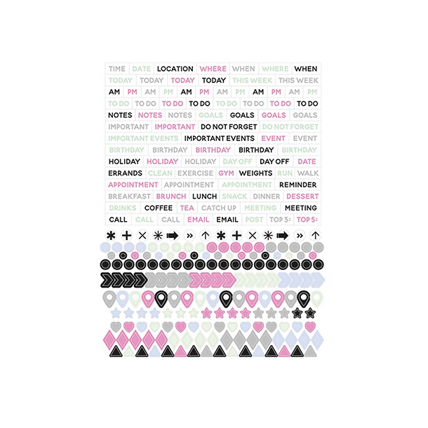 Kalender Stickers - Time, date, location