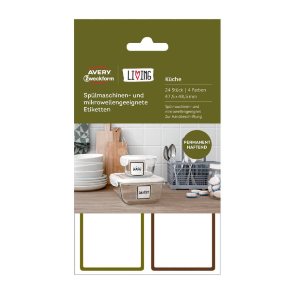 Living Kitchen Etiketter Opvaskemaskine og mikrob�lgeovn