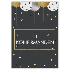 5 Enkelkort m. kuverter Til Konfirmanden Balloner