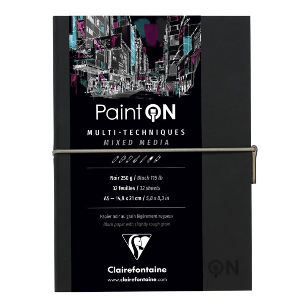 Clairefontaine Paint ON Multi-Techniques Indbundet Sort