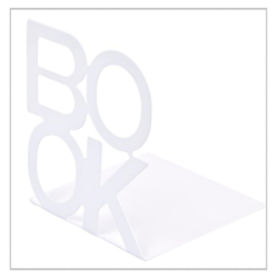 BOOK Bogsttter Metal 2-pak hvid