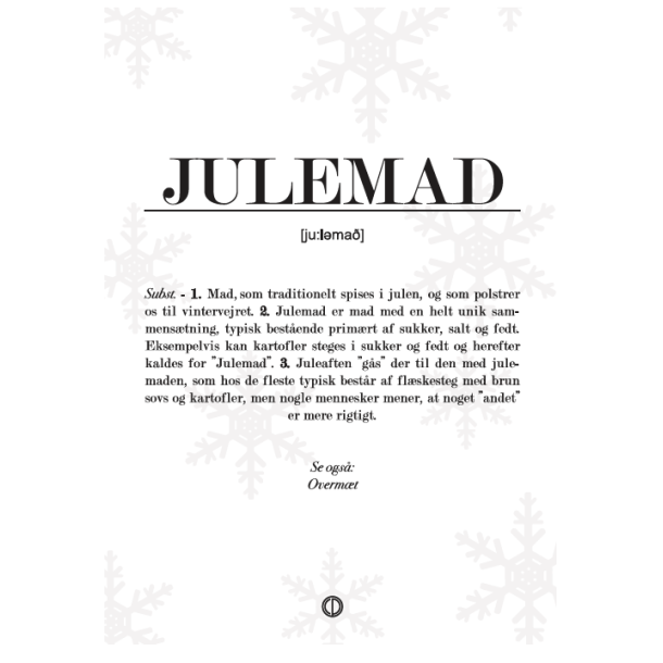 Definitionplakat A5 Kort - Julemad