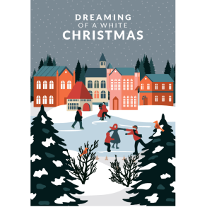 Juleplakat A5 Kort - Dreaming of a white christmas