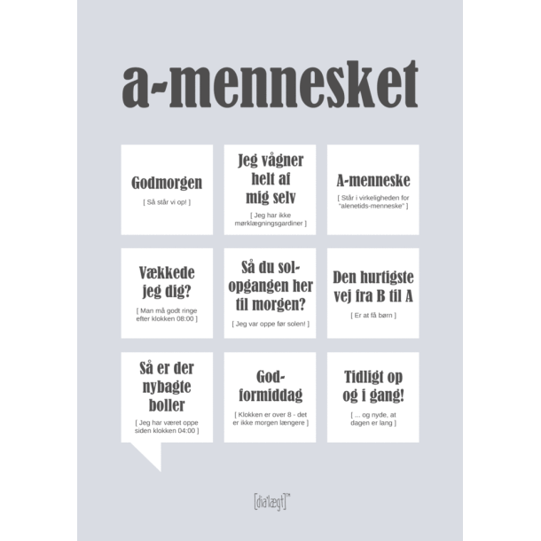 Dialgtplakat A5 Kort - A-mennesket