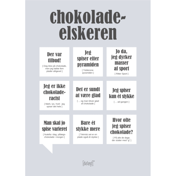 Dialgtplakat A5 Kort - Chokolade-elskeren
