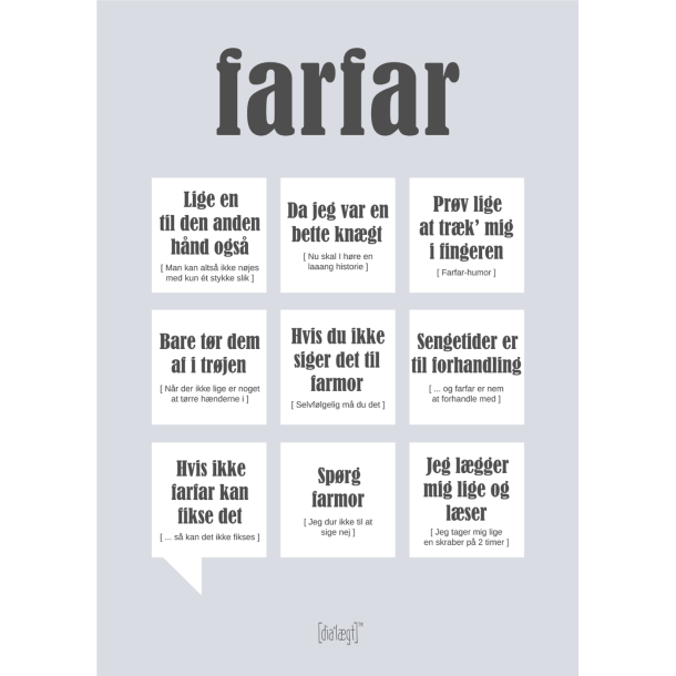 Dialgtplakat A5 Kort - Farfar