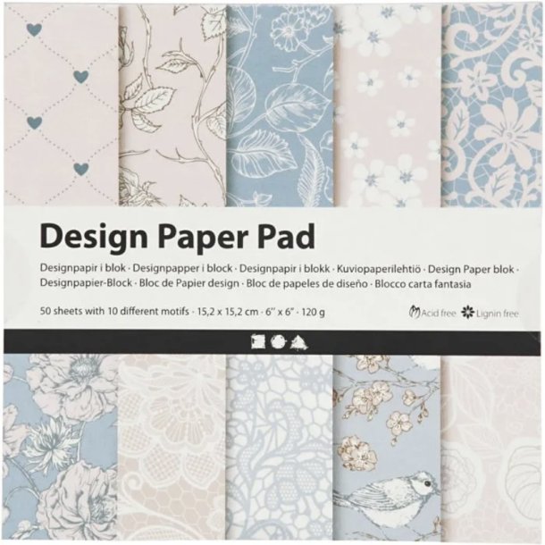 Designpapir Rosa/Blå