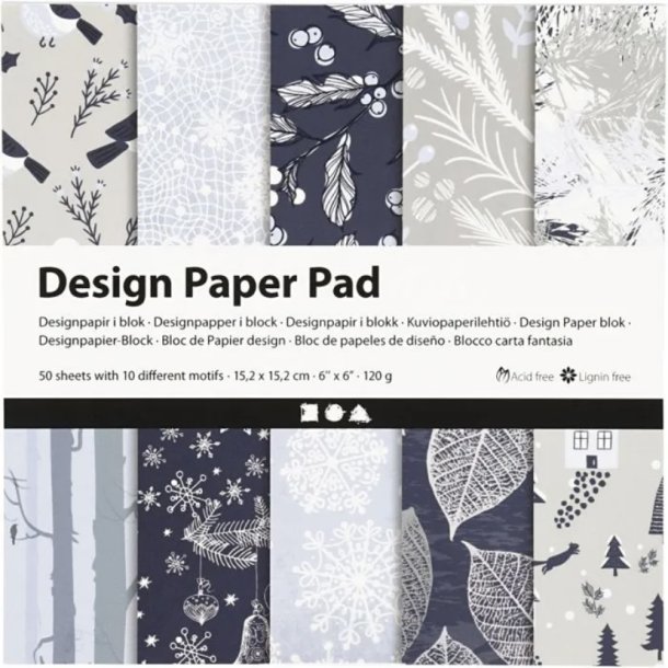 Designpapir Gr/Bl