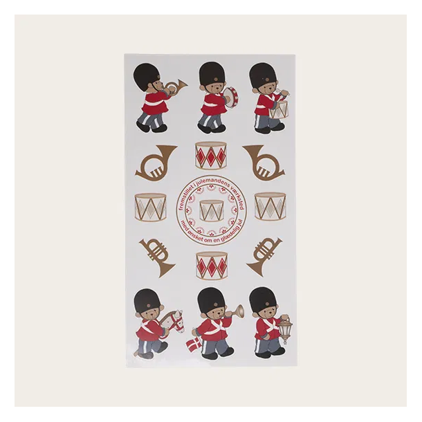 Juleklistermrker - Bamsegardere, trompeter og trommer