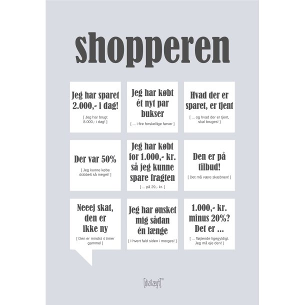 Dialgtplakat A5 Kort - Shopperen