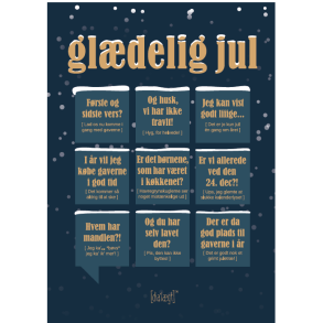 Dialgtplakat A5 Kort - Gldelig jul