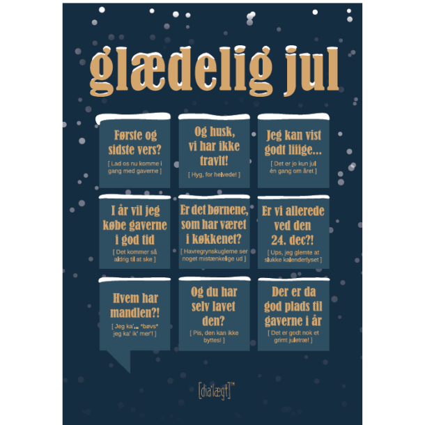 Dialgtplakat A5 Kort - Gldelig jul