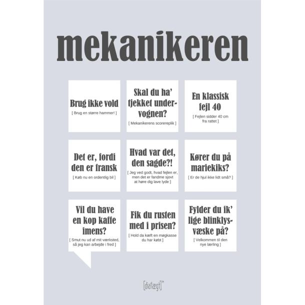Dial�gtplakat A5 Kort - Mekanikeren