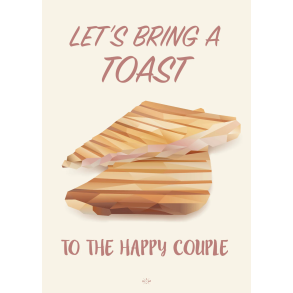 Citatplakat A5 Kort - Let's bring a toast to the happy couple