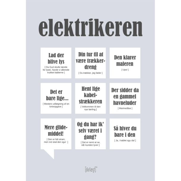 Dialgtplakat A5 Kort - Elektrikeren
