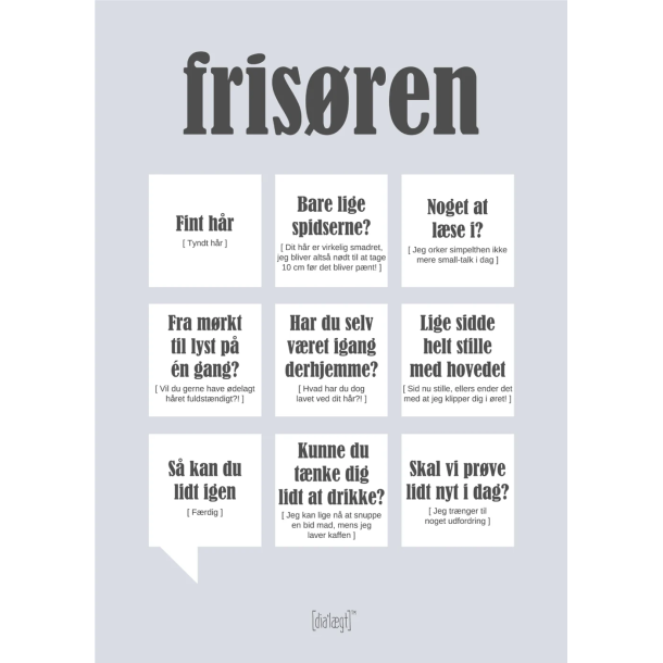 Dialgtplakat A5 Kort - Frisren