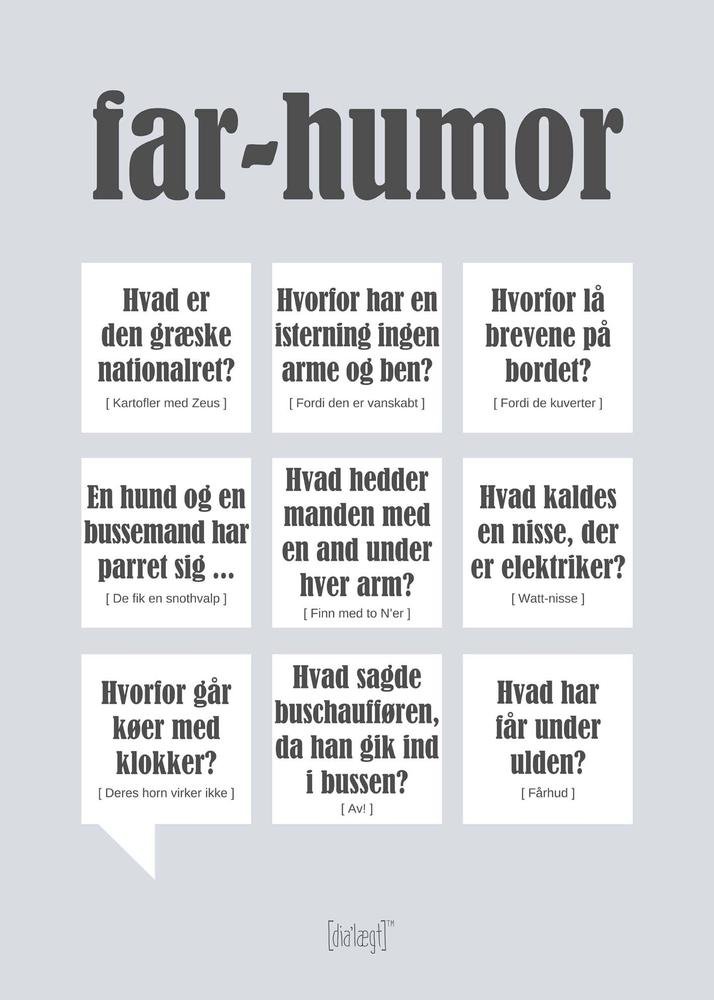 Dialægtplakat A5 Kort - Far-humor - Enkeltkort - papiret.dk
