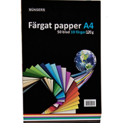 Papir A4 - 120g. - 50 Ark - Farvet