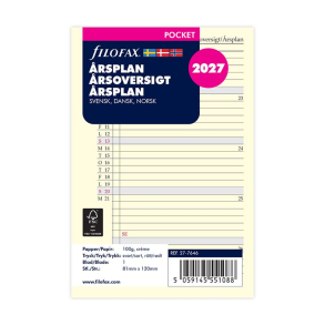 Filofax Refill �rsplan Pocket 2027
