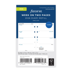 Filofax Refill Ugekalender Mini 2026