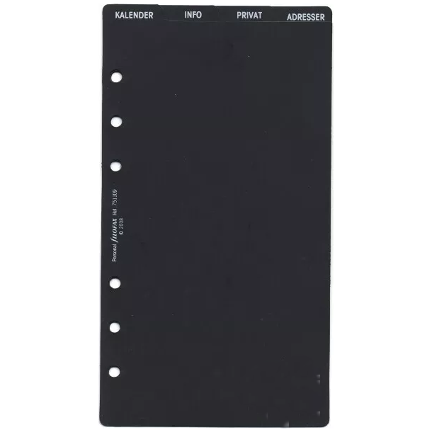 Filofax Refill Personal Faneblade Emner