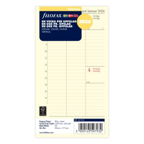 Filofax Refill Ugekalender Vertikal Personal 2026