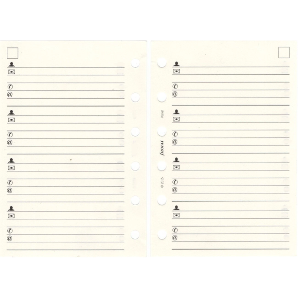 Filofax Refill Pocket Telefonregister