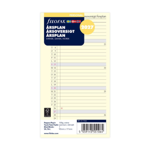 Filofax Refill �rsplan Personal 2027