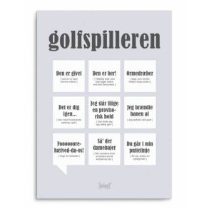 Dialgtplakat A5 Kort - Golfspilleren