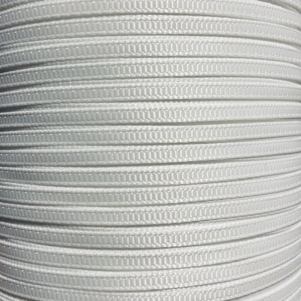 Stofb�nd Grosgrain - Hvid 3mm