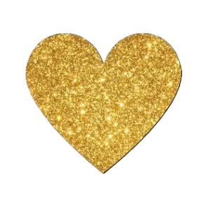Gavemrker Guld Glitter Hjerte
