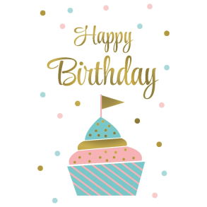 Hartung Mini Dobbeltkort - Happy Birthday Cupcake