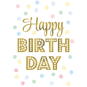 Hartung Mini Dobbeltkort - Happy Birthday Dots